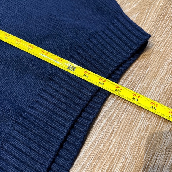 Polo Ralph Lauren Men's Navy Blue Cotton Crewneck Sweater XL Red Pony Logo - Picture 5 of 6